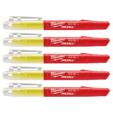 Click here to see Milwaukee 48-22-3201 Milwaukee  48-22-3201 INKZALL 5pk Yellow Highlighter
