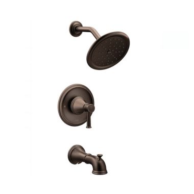 Click here to see Moen T2313EPORB Moen Belfield Posi-Temp Tub/Shower Faucet with 1.75 Rainshower, 1-Function, Single Lever Handle, M-PACT, Immersion, Oil Rubbed Bronze - T2313EPORB