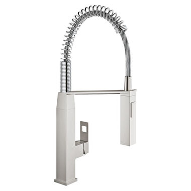 Click here to see Grohe 31401DC0 Grohe Eurocube Single-Handle Semi-Pro Kitchen Faucet, SuperSteel - 31401DC0