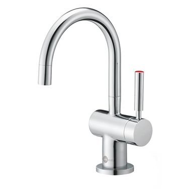 Click here to see Insinkerator F-H3300C InSinkErator Indulge Modern Instant Hot Water Faucet, Chrome - F-H3300C