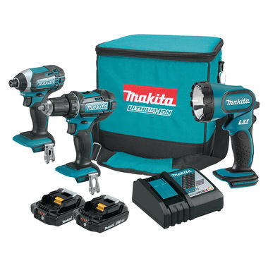 Click here to see Makita CT320R Makita 18V 2.0Ah LXT Lithium-Ion Compact Cordless 3-Piece Combo Kit - CT320R