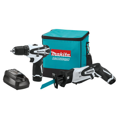 Click here to see Makita LCT212W Makita 12V Lithium-Ion Cordless 2-Piece Combo Kit with FD02W Driver-Drill, Reciprocating Saw, and Charger - LCT212W