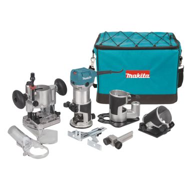 Click here to see Makita RT0701CX3 Makita 1-1/4 HP Compact Router Kit with Electronic Speed Control and Soft Start Feature, 6.5 Amp Motor with Variable Speed of 10,000–30,000 RPM - RT0701CX3