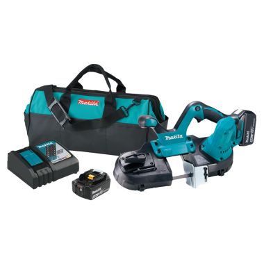 Click here to see Makita XBP01T Makita 18V LXT Lithium-Ion Cordless Compact Band Saw Kit with Batteries, Charger, and Tool Bag - XBP01T