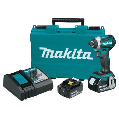 Click here to see Makita XDT14M Makita 18V LXT Lithium-Ion Brushless Cordless 3-Speed Impact Driver Kit (4.0Ah) with Quick-Shift Mode Selector - XDT14M
