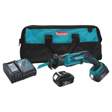 Click here to see Makita XRJ01 Makita 18V LXT Lithium-Ion Cordless Compact Reciprocating Saw Kit with Batteries, Charger, and Tool Bag - XRJ01