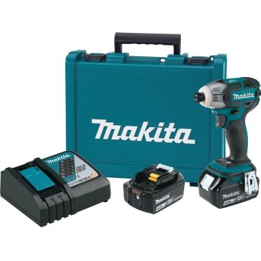 Click here to see Makita XST01M Makita 18V LXT Lithium-Ion Brushless Cordless 3-Speed Impact Driver with Oil-Impulse Technology, 2-Pack 4.0Ah Battery, Charger, and Case - XST01M