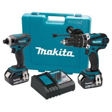 Click here to see Makita XT248MB Makita 18V LXT Lithium-Ion Brushless Cordless Hammer Driver-Drill and Impact Driver Combo Kit with 4.0Ah Batteries, Charger, and Tool Case - XT248MB