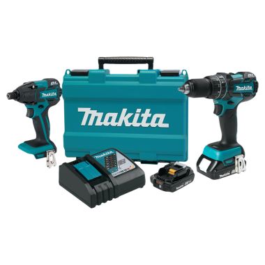 Click here to see Makita XT248R Makita 18V LXT Lithium-Ion Brushless Cordless Hammer Driver-Drill and Impact Driver Combo Kit with 2-Pack 2.0Ah Battery, Charger, and Case - XT248R
