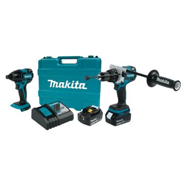 Click here to see Makita XT257TB Makita 18V LXT Lithium-Ion Brushless Cordless Impact Driver and Hammer Driver-Drill Combo Kit (5.0Ah) - XT257TB