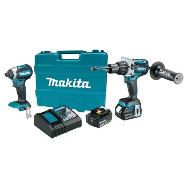Click here to see Makita XT267M Makita 18V LXT Lithium-Ion Brushless Cordless Impact Driver and Hammer Driver-Drill Combo Kit (4.0Ah) - XT267M