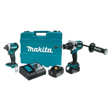 Click here to see Makita XT268T Makita 18V LXT Lithium-Ion Brushless Cordless Hammer Driver-Drill and Impact Driver with 5.0Ah Batteries, Charger, and Tool Bag - XT268T