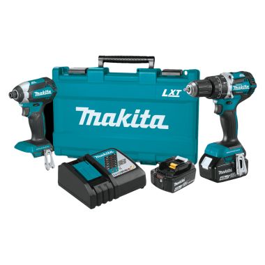 Click here to see Makita XT269M Makita 18V Lithium-Ion Brushless Cordless Hammer Driver-Drill and Impact Driver Combo Kit with 2-Pack 4.0Ah Battery, Charger, and Bag - XT269M