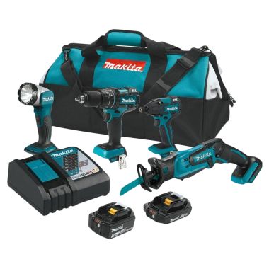 Click here to see Makita XT444MR Makita 18V LXT Lithium-Ion Cordless 4-Pc Combo Kit (4.0Ah) (2.0Ah) - XT444MR 