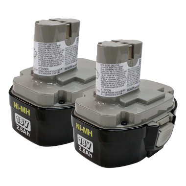 Click here to see Makita 194158-6 Makita 2-Pack 18V Ni-MH 2.6Ah Pod Style Battery 1834 - 194158-6