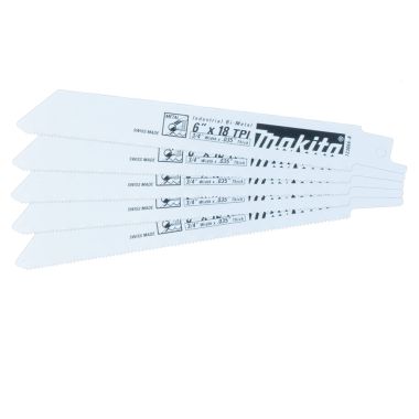 Click here to see Makita 723066-A-5 Makita 5-Pack 6in x 18TPI Bi-Metal Reciprocating Saw Blade for Metal Cutting - 723066-A-5