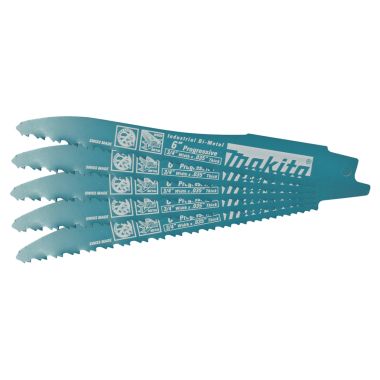 Click here to see Makita 723082-A-5 Makita 5-Pack 6in Bi-Metal Progressive Reciprocating Saw Blade for Metal, Conduit, and Plastic - 723082-A-5