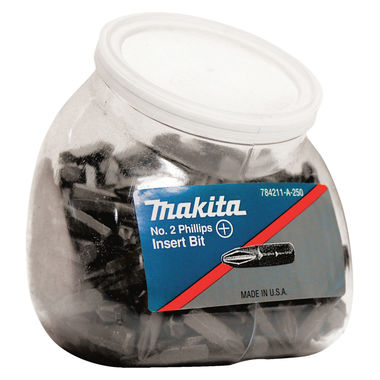 Click here to see Makita 784211-A-250 Makita #2 Phillips Insert Bit, 250/pk, Cookie Jar - 784211-A-250 
