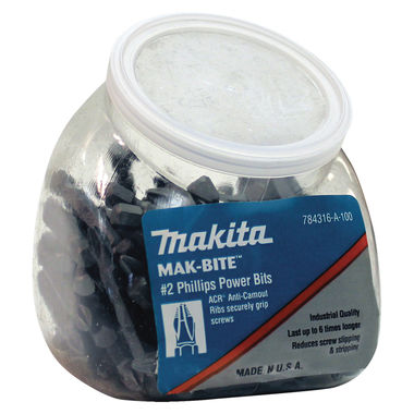 Click here to see Makita 784316-A-100 Makita 784316-A-100 #2 Mak-Bite Professional Phillips Power Bit, 2