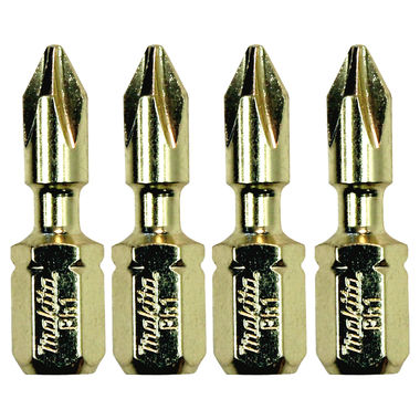 Click here to see Makita B-34936 Makita 4-Pack Impact GOLD #1 Phillips Insert Bit - B-34936
