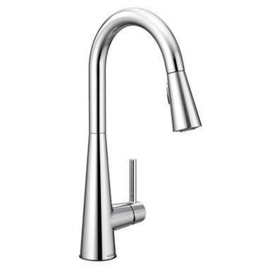 Click here to see Moen 7864 Moen Sleek Single Handle High Arc Pull-Down Kitchen Faucet, Chrome - 7864