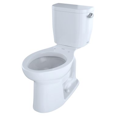 Click here to see Toto CST244EFR#01 TOTO Entrada Close Coupled Elongated Toilet - Right Hand Trip Lever, Cotton White, 1.28 GPF - TOTO CST244EFR#01