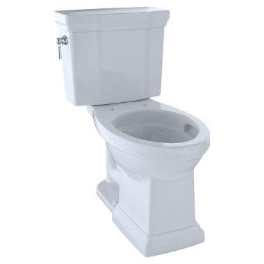 Click here to see Toto CST404CUFG#01 TOTO Promenade II 1G Two-Piece Elongated 1.0 GPF Universal Height Toilet with CeFiONtect, Cotton White - CST404CUFG#01