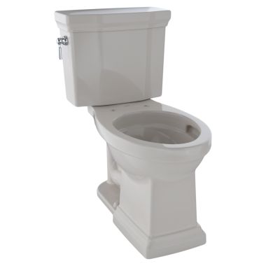 Click here to see Toto CST404CUFG#12 TOTO Promenade II 1G Two-Piece Elongated 1.0 GPF Universal Height Toilet with CeFiONtect, Sedona Beige - CST404CUFG#12