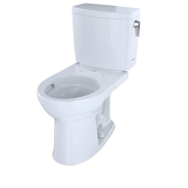 Click here to see Toto CST453CUFRG#01 TOTO Drake II 1G Two-Piece Round 1.0 GPF Universal Height Toilet with CeFiONtect and Right-Hand Trip Lever, Cotton White - CST453CUFRG#01