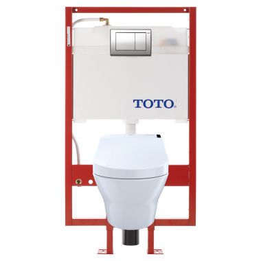 Click here to see Toto CWT4372047MFG-3#01 TOTO MH Connect+ Wall-Hung D-Shape Toilet and C200 WASHLET Bidet Seat, Dual-Flush 1.28 GPF and 0.9 GPF with PEX Supply, Cotton White - CWT4372047MFG-3#01