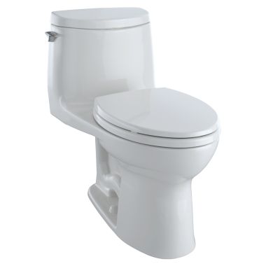 Click here to see Toto MS604114CUFG#11 TOTO UltraMax II 1G One-Piece Elongated 1.0 GPF Universal Height Toilet with CeFiONtect, Colonial White - MS604114CUFG#11
