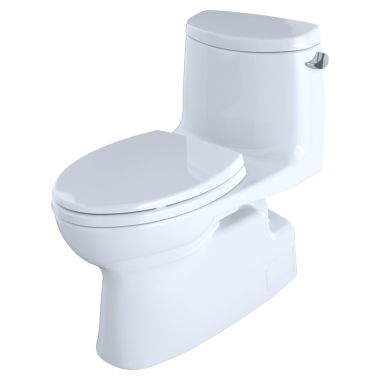 Click here to see Toto MS614114CEFRG#01 TOTO Carlyle II One-Piece Elongated 1.28 GPF Universal Height Skirted Toilet with Right-Hand Lever and CeFiONtect, Cotton White - MS614114CEFRG#01