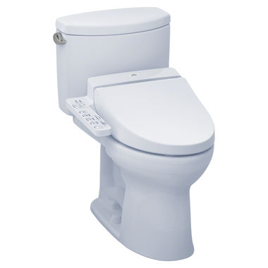 Click here to see Toto MW4542034CEFG#01 TOTO MW4542034CEFG#01 WASHLET+ Drake II Two-Piece Toilet w/ C100 - Cotton White, Elongated