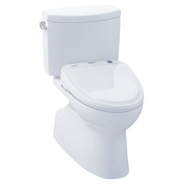 Click here to see Toto MW474574CEFG#01 TOTO MW474574CEFG#01 WASHLET+ Vespin II Two-Piece Toilet w/ S300e - Cotton White, Elongated