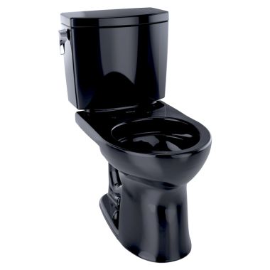 Click here to see Toto CST453CUF#51 TOTO Drake II 1G Two-Piece Round 1.0 GPF Universal Height Toilet, Ebony - CST453CUF#51
