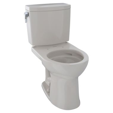 Click here to see Toto CST453CUFG#12 TOTO Drake II 1G Two-Piece Round 1.0 GPF Universal Height Toilet with CeFiONtect, Sedona Beige - CST453CUFG#12