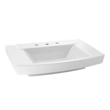 Click here to see American Standard 0329.008.020 American Standard Townsend Above Counter Lavatory Sink, 8in Centers, Fine Fireclay, White - 0329.008.020