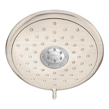 Click here to see American Standard 9035074.295 American Standard Spectra+ Fixed 4-Spray Function Shower Head, 2.5 GPM, Wall-Mount, Round, 1/2in Connection Size, Brushed Nickel- 9035.074.295