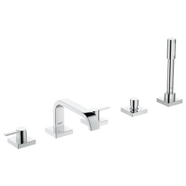 Click here to see Grohe 25097001 Grohe 25097001 Allure Five-Hole Bathtub Faucet with Hand Shower, StarLight Chrome 