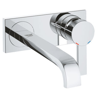 Click here to see Grohe 1938700A Grohe Allure One-Handle Wall-Mount Widespread StarLight Chrome Bathroom Faucet, 1.2 GPM, WaterSense, Two-Holes, Lever Handles - 1938700A