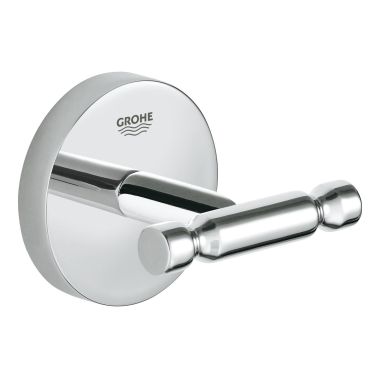 Click here to see Grohe 40461001 Grohe BauCosmopolitan Double Robe Hook, StarLight Chrome - 40461001
