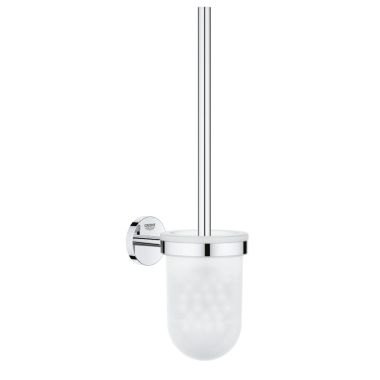 Click here to see Grohe 40463001 GROHE Bau Cosmopolitan Round Toilet Brush with Wall Mount Holder, Long-Life Finish, StarLight Chrome - 40463001