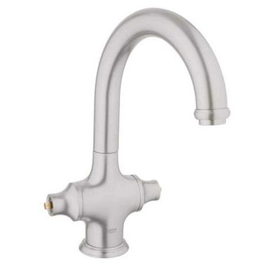 Click here to see Grohe 31055DC0 Grohe Bridgeford Two Handle Bar/Prep, Faucet Less Handles, 2 Hole, StarLight Chrome - 31055DC0