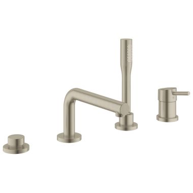 Click here to see Grohe 19576EN2 Grohe Concetto Single-Handle Roman Tub Faucet with 1.75 GPM Hand Shower, Four-Hole, Metal Lever Handle, Brushed Nickel - 19576EN2