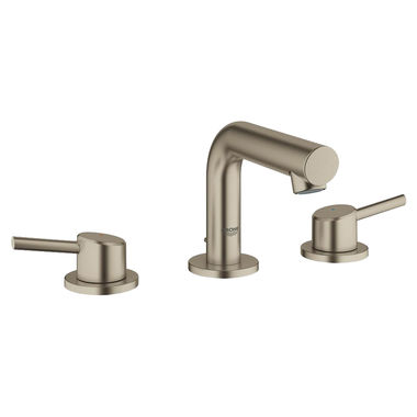 Click here to see Grohe 20572EN1 Grohe Concetto S-Size Two-Handle Brushed Nickel Widespread Bathroom Faucet, 1.2. GPM, WaterSense, Lever Handles, Three-Holes - 20572EN1