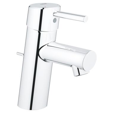 Click here to see Grohe 3427000A Grohe Concetto One-Handle S-Size StarLight Chrome Bathroom Faucet with Drain Assembly, 1.2 GPM, Lever Handle, WaterSense Certified - 3427000A