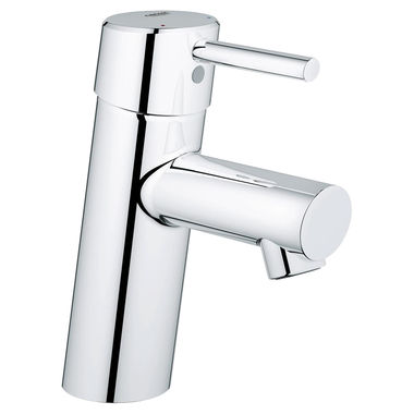 Click here to see Grohe 3427100A Grohe Concetto One-Handle S-Size StarLight Chrome Bathroom Faucet, 1.2 GPM, Less Drain, Lever Handle, WaterSense Certified - 3427100A