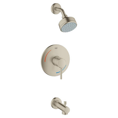 Click here to see Grohe 35073EN1 Grohe 35073EN1 Concetto Tub and Shower Combination Faucet, Brushed Nickel 