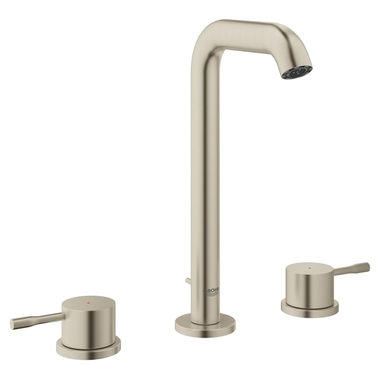 Click here to see Grohe 20431ENA Grohe 20431ENA Essence L-Size Two-Handle Widespread Vessel Bathroom Faucet, Brushed Nickel