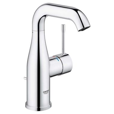 Click here to see Grohe 2348500A Grohe Essence One-Handle M-Size Starlight Chrome Bathroom Faucet, 1.2 GPM, WaterSense Certified, SilkMove, Anti-Scald - 2348500A